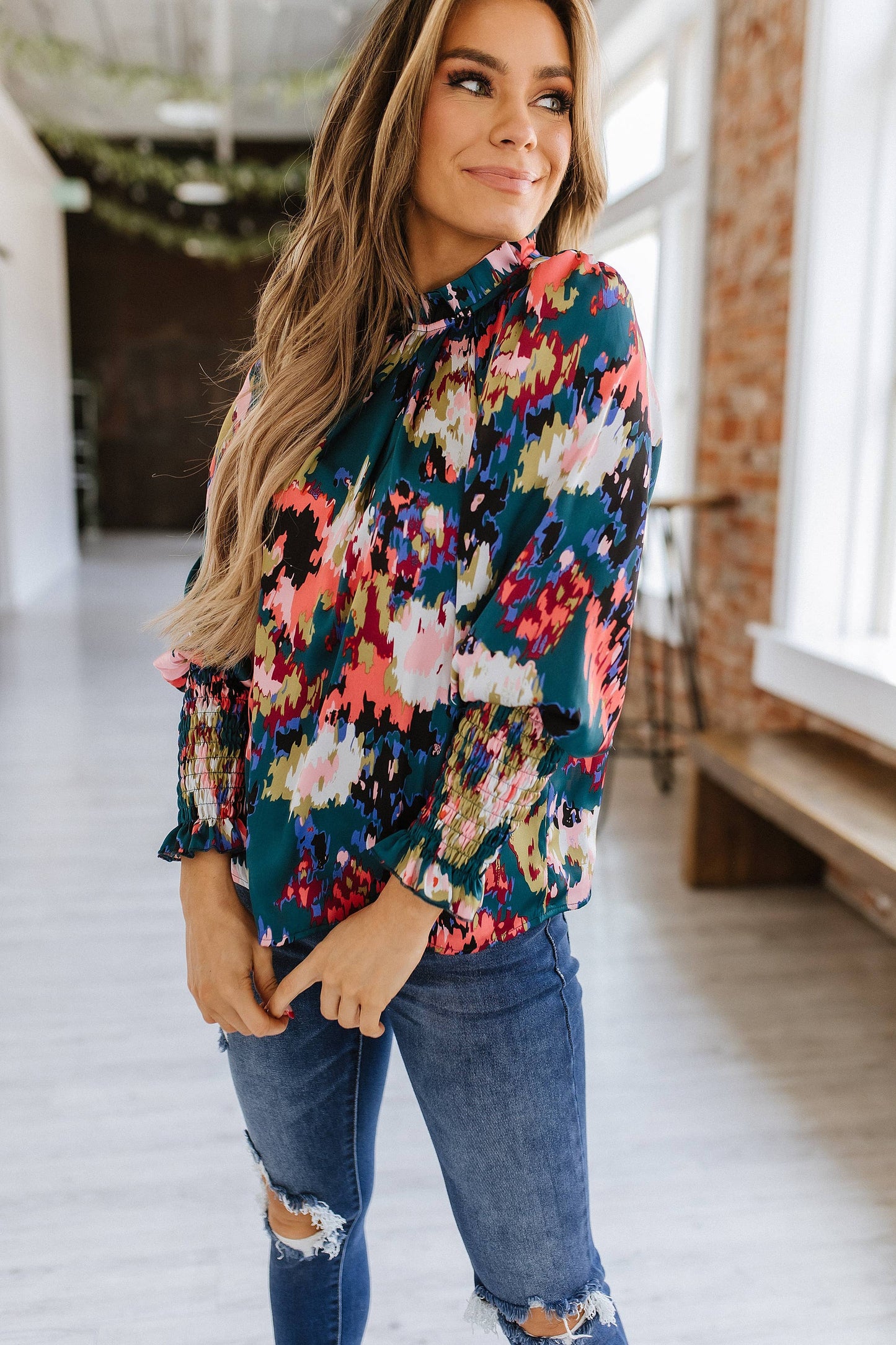 Brielle Abstract Print Blouse