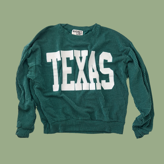 Texas Ribbed Pullover Hunter Green