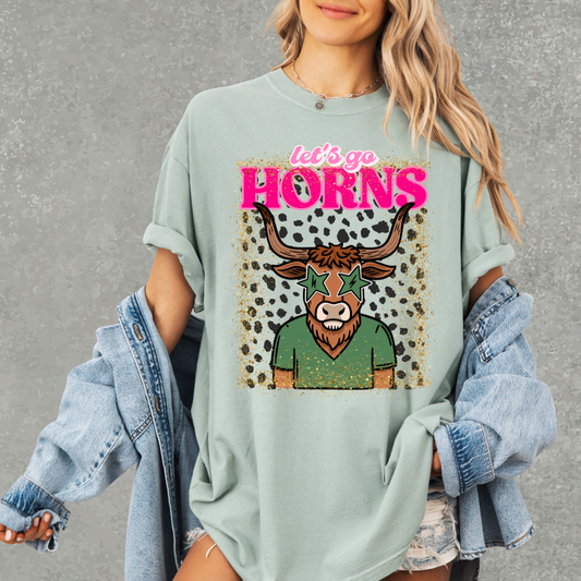 Retro Let's Go Horns Adult T-Shirt
