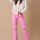 High Rise Slim Straight Relaxed Color Denim