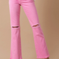 High Rise Slim Straight Relaxed Color Denim