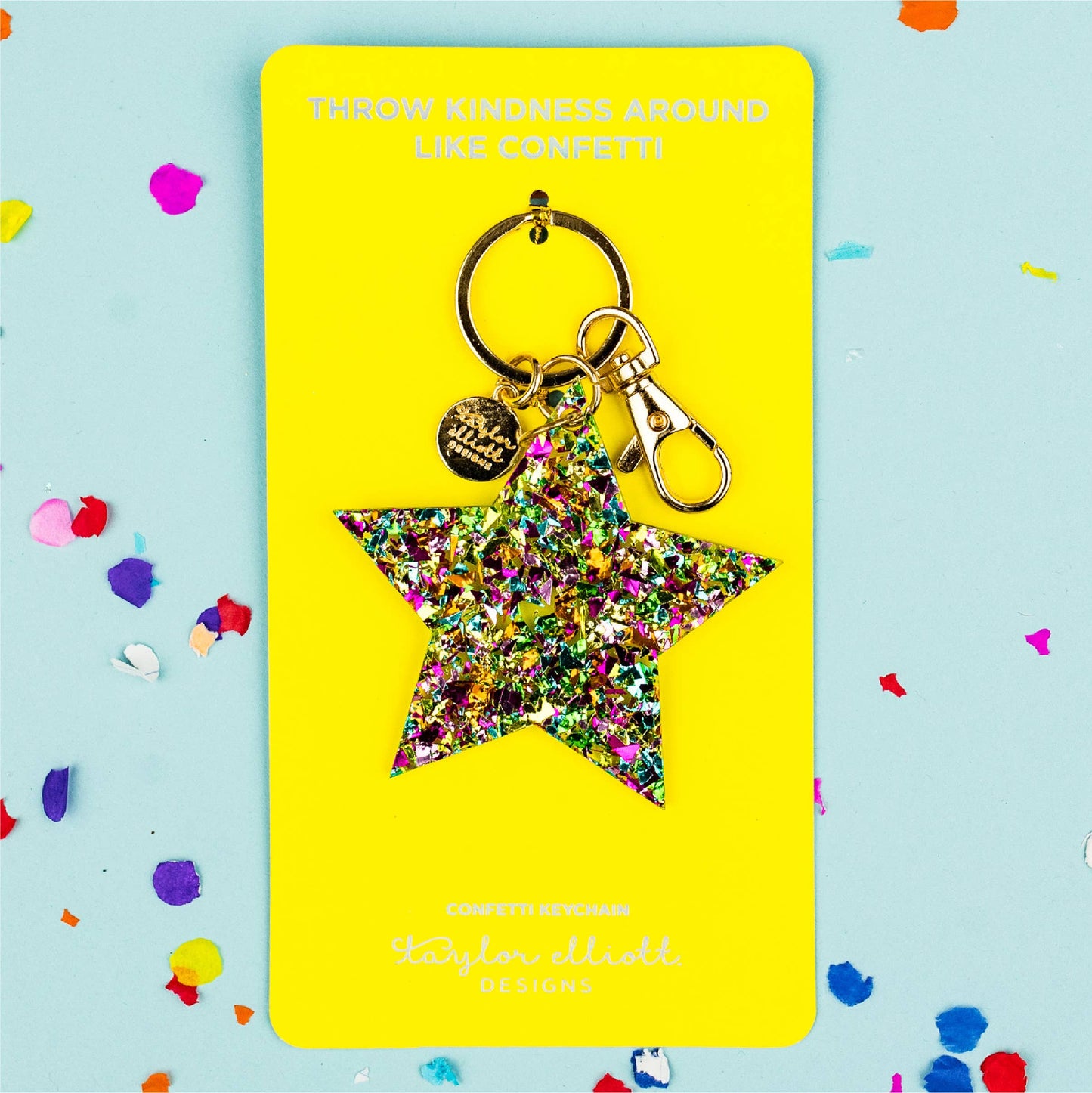 Keychain - Star - Colorful Confetti