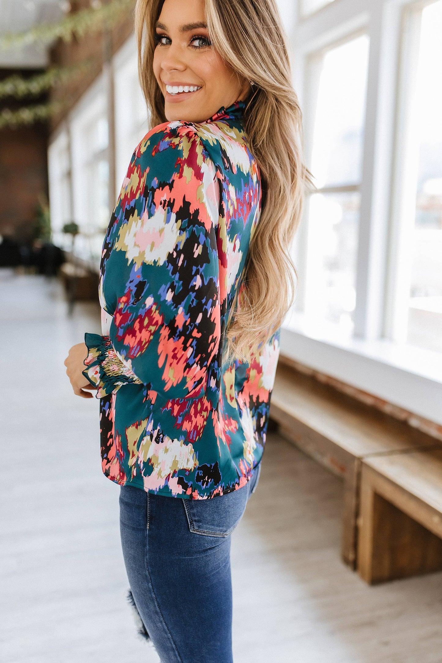Brielle Abstract Print Blouse
