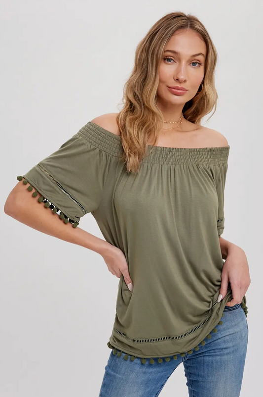 Pom Pom Trim Top